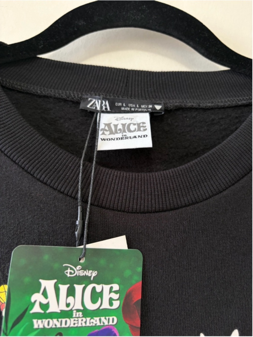Zara x Disney Alice in Wonderland Talking Flowers Graphic Sweatshirt Size L - Picture 9 of 12